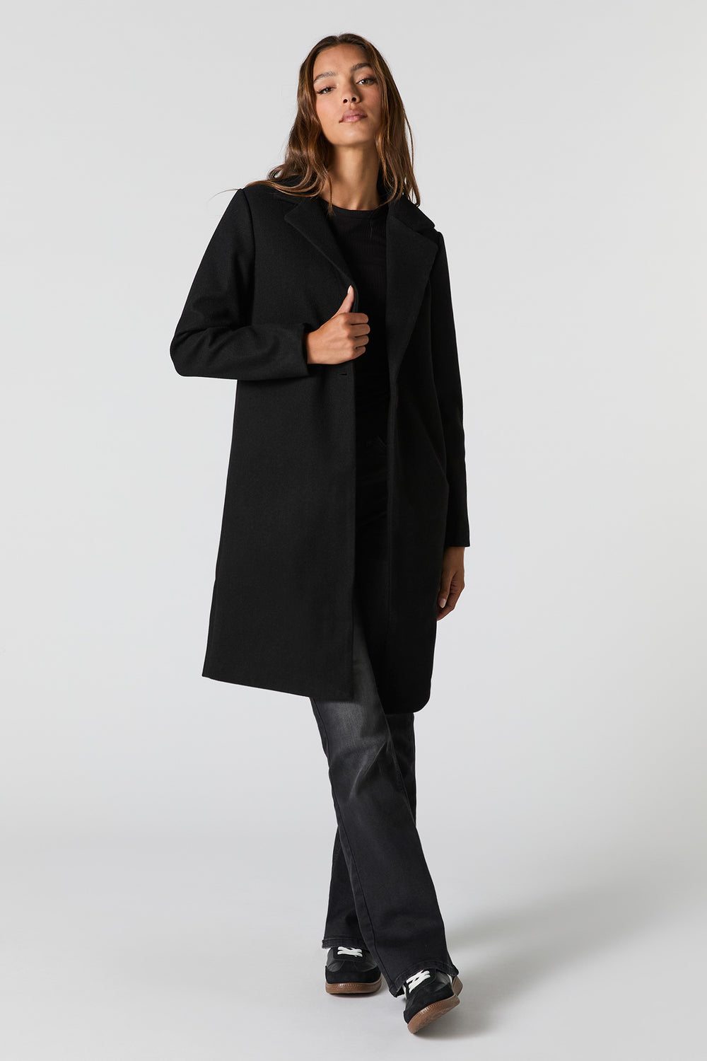 Collared Single Button Coat Collared Single Button Coat 4