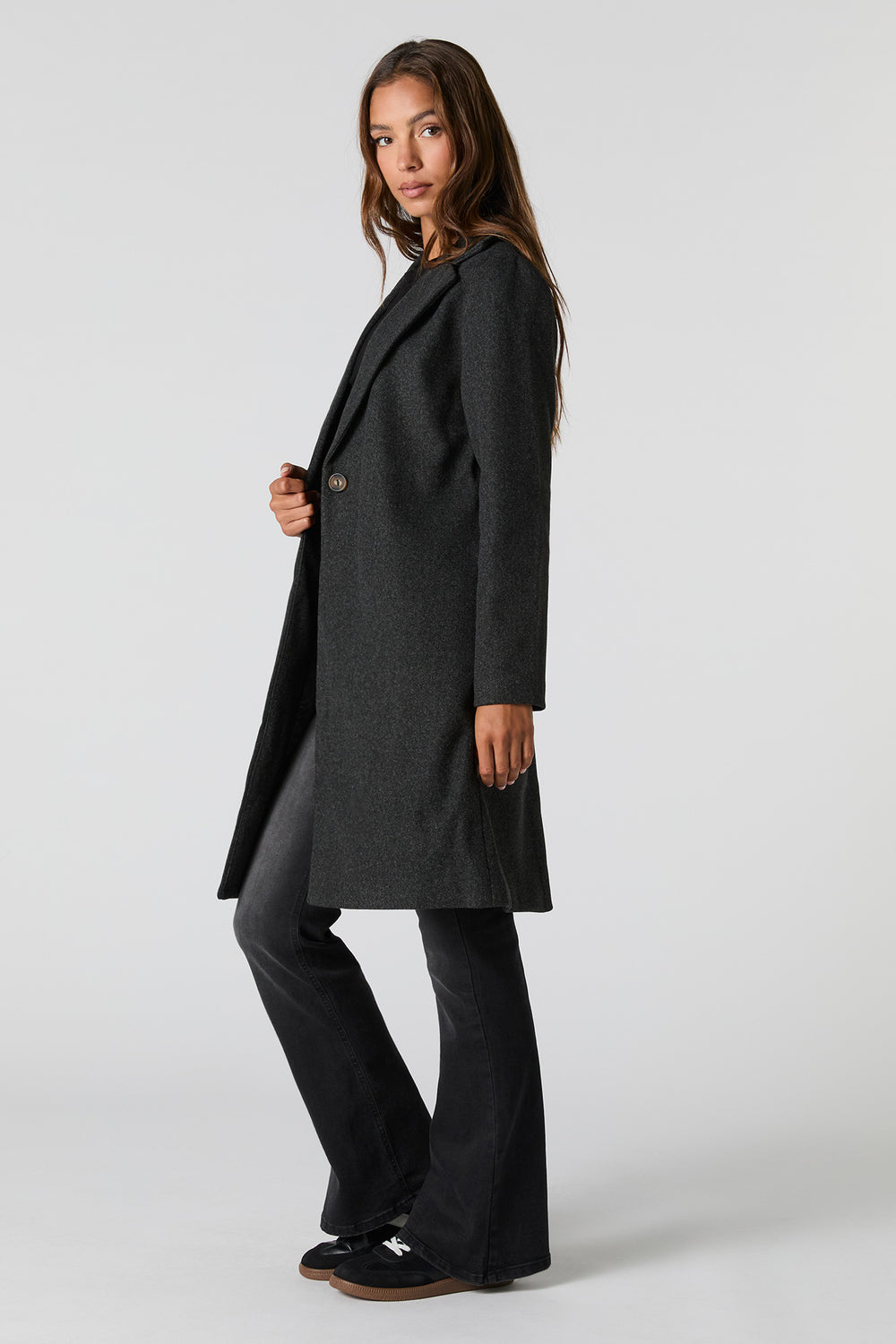 Collared Single Button Coat Collared Single Button Coat 8