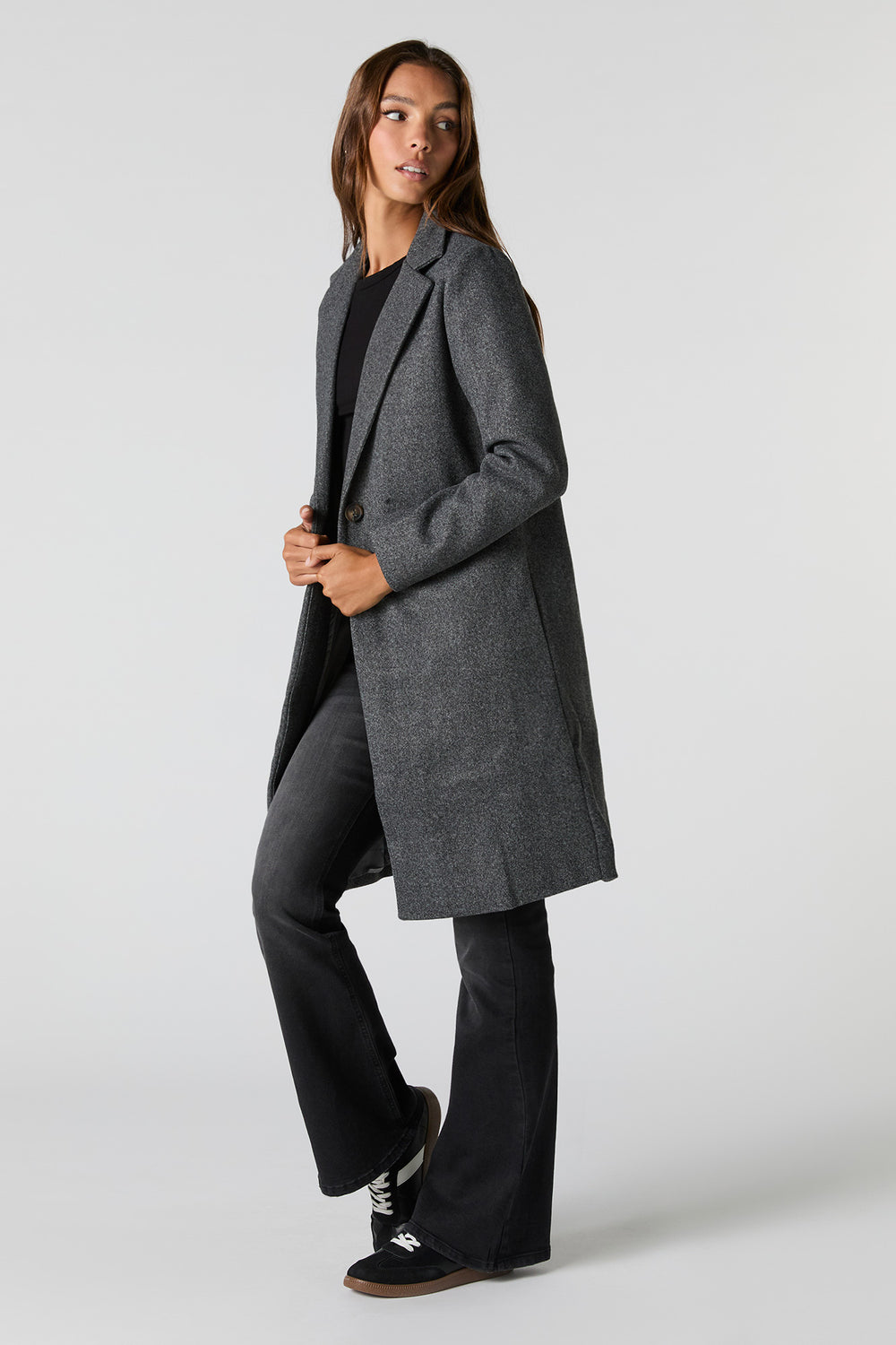 Collared Single Button Coat Collared Single Button Coat 11