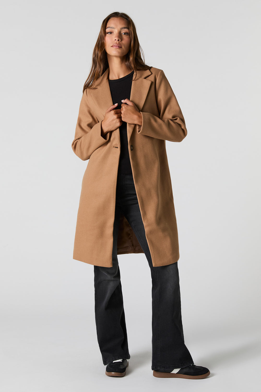 Collared Single Button Coat Collared Single Button Coat 13