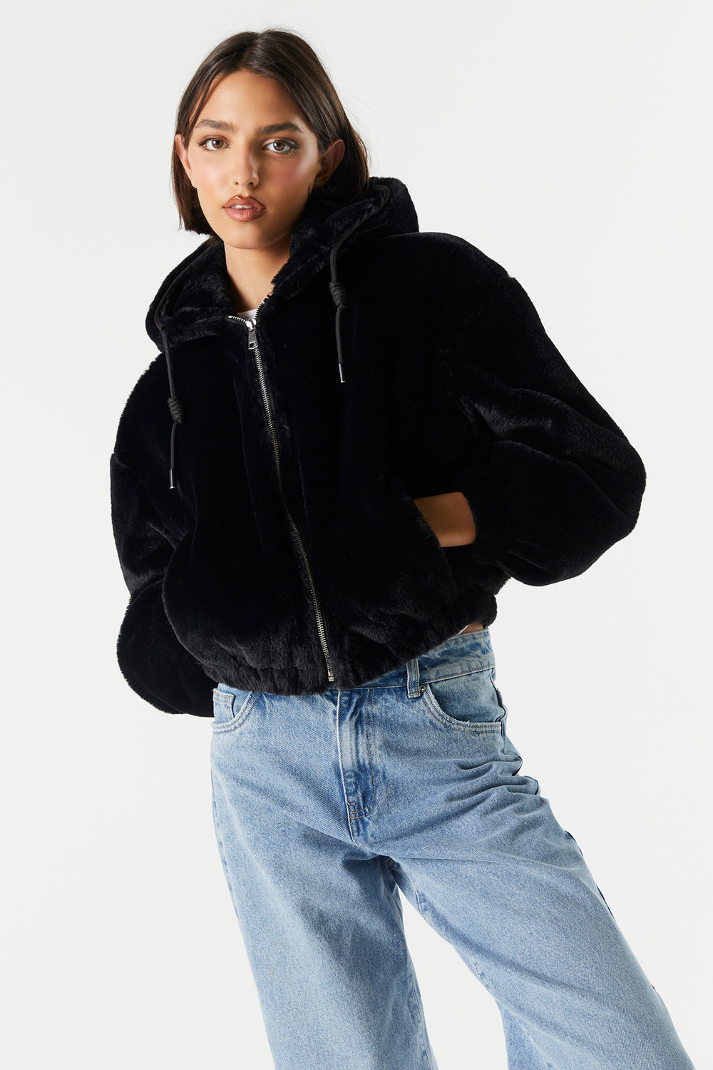 Faux Fur Bomber Jacket Faux Fur Bomber Jacket 4
