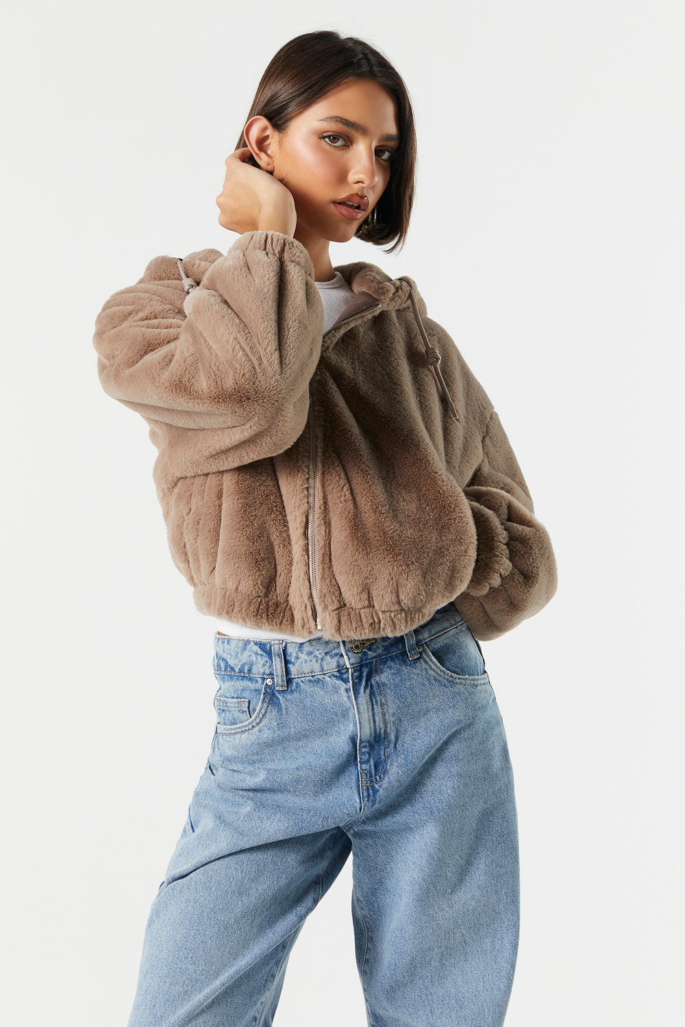 Faux Fur Bomber Jacket Faux Fur Bomber Jacket 13