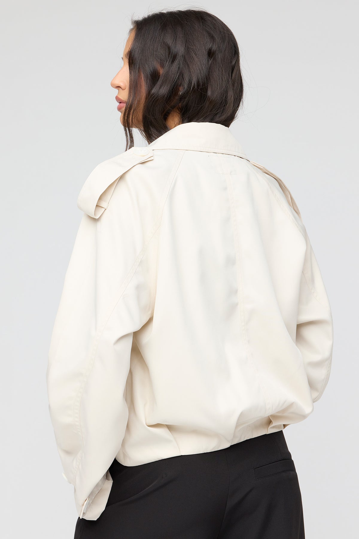Alt View 2. Short Trench Coat - Oatmeal