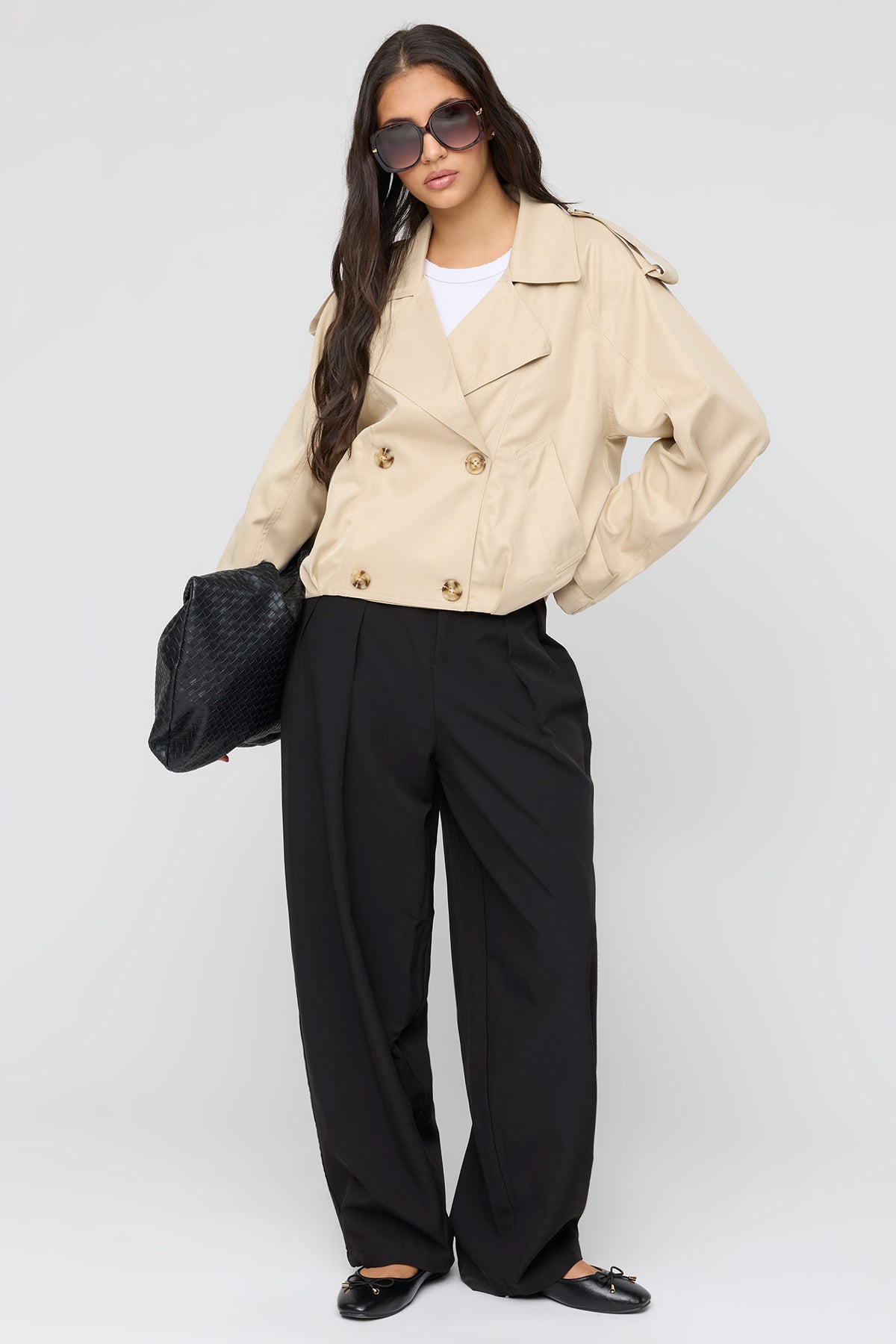Alt View 3. Short Trench Coat - Tan