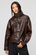 Oversized Faux Leather Jacket