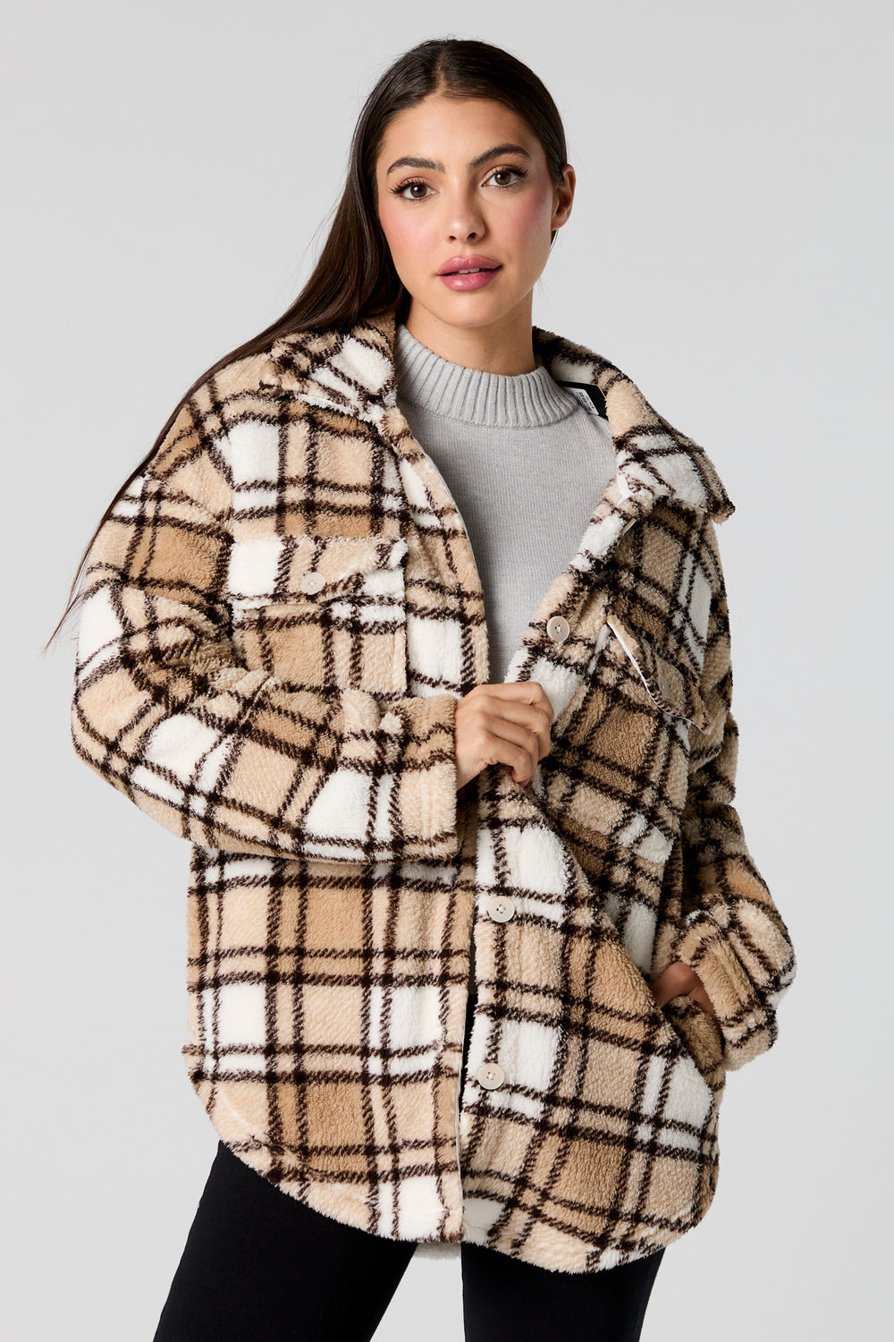 Sherpa Plaid Shacket Sherpa Plaid Shacket 4