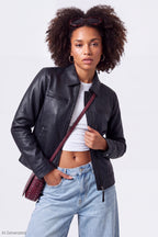 Faux Leather Boxy Jacket