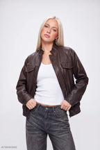 Faux Leather Bomber Jacket
