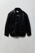 Faux Leather Oversized Jacket