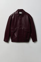 Faux Leather Oversized Jacket