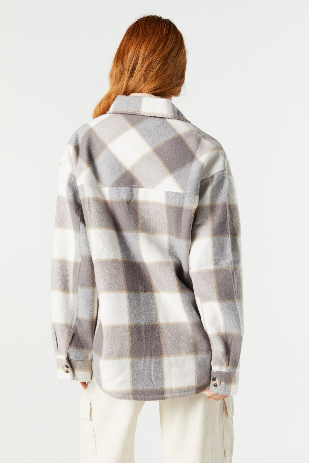 Grey and Blue Plaid Sherpa Flannel Grey and Blue Plaid Sherpa Flannel 40