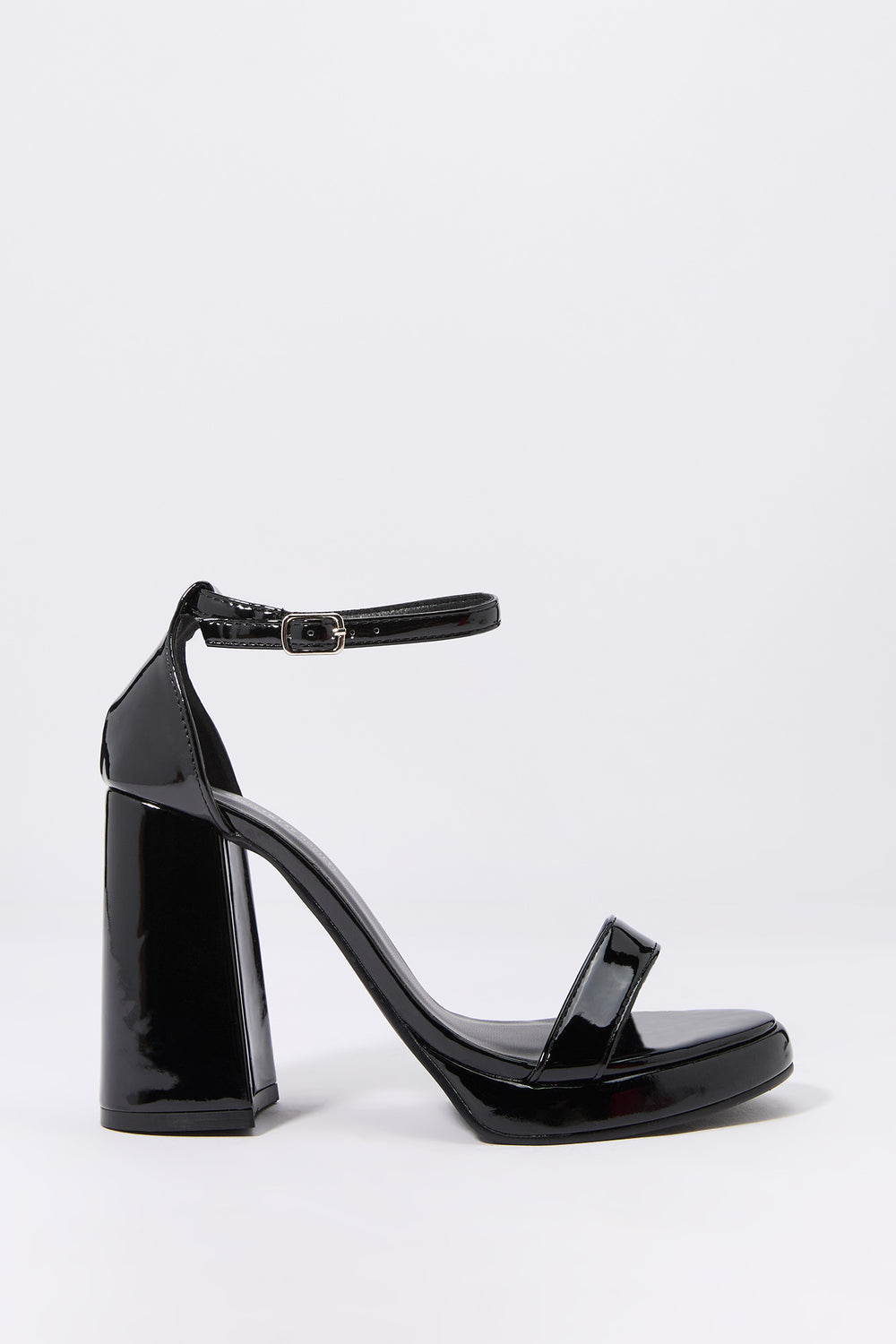 Faux Patent Leather Open Toe Platform Heel Faux Patent Leather Open Toe Platform Heel 5