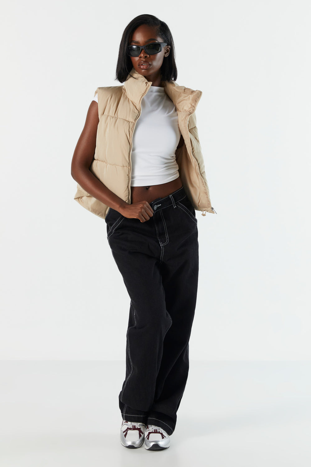 Cropped Puffer Vest Cropped Puffer Vest 12