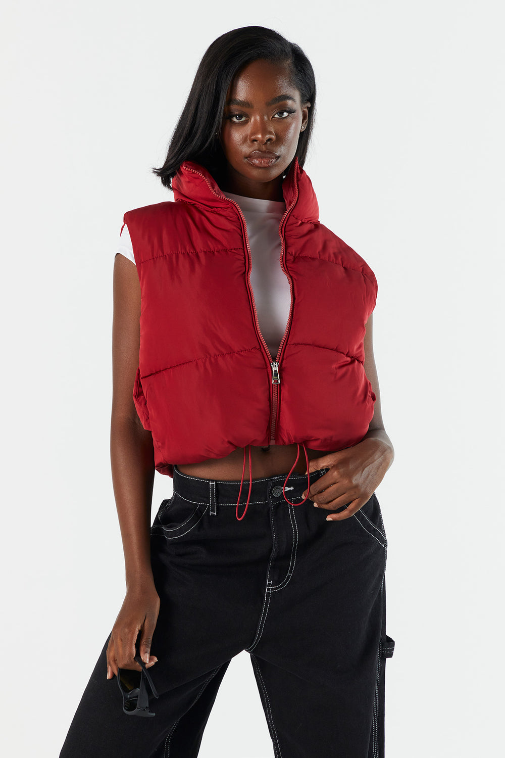 Cropped Puffer Vest