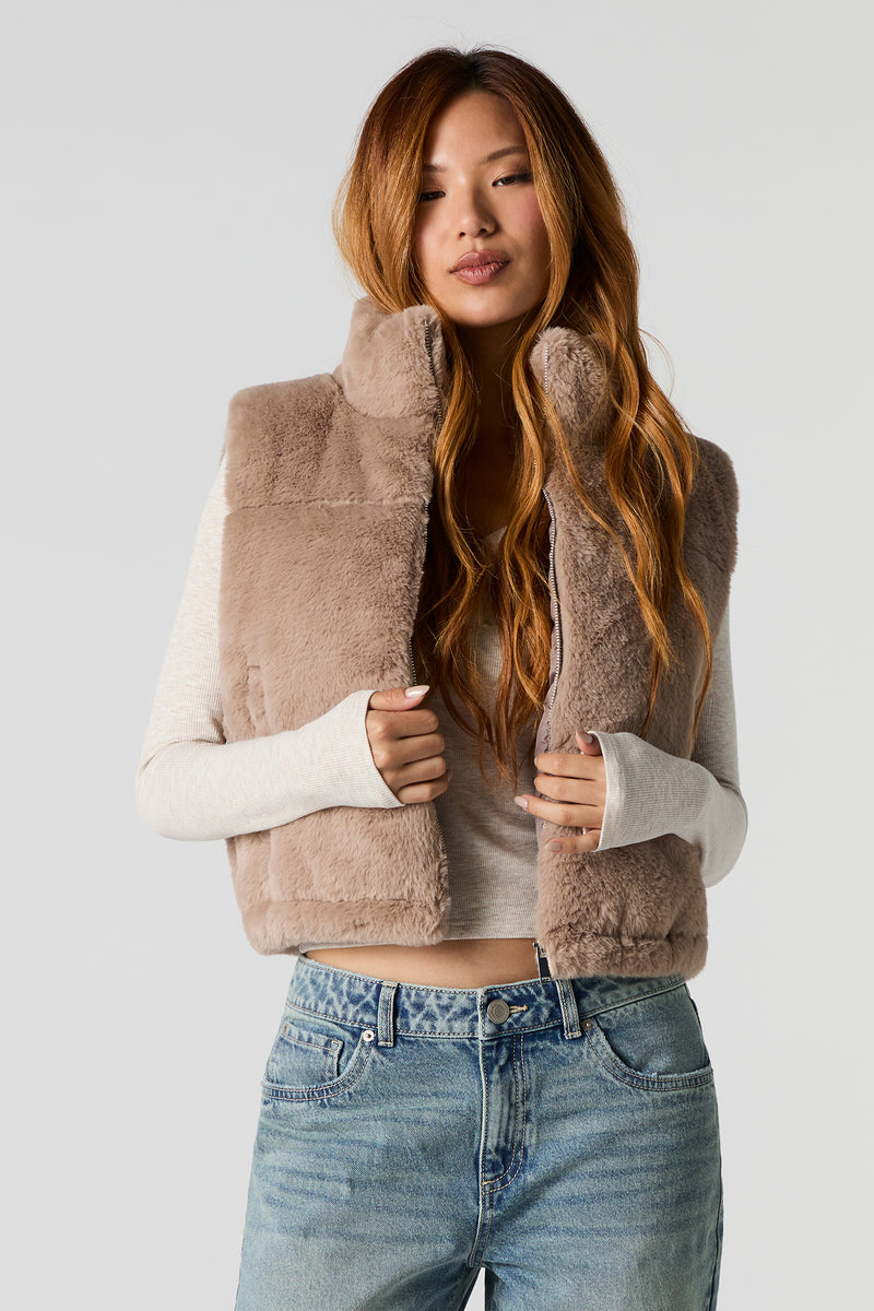 Faux Fur Puffer Vest