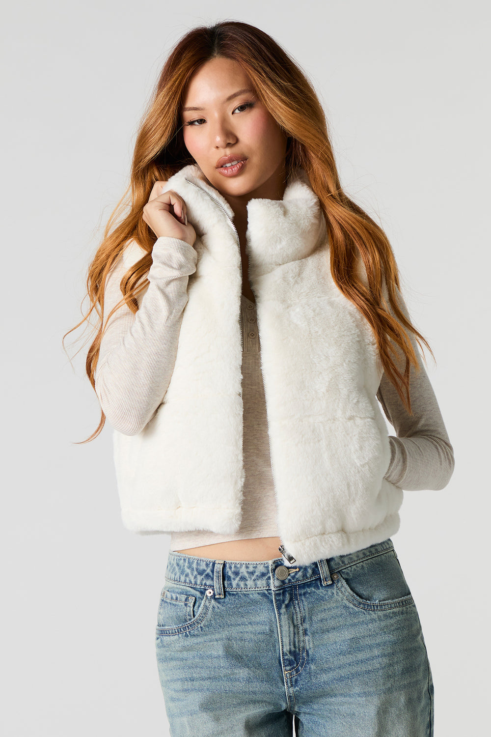 Faux Fur Puffer Vest Faux Fur Puffer Vest 7