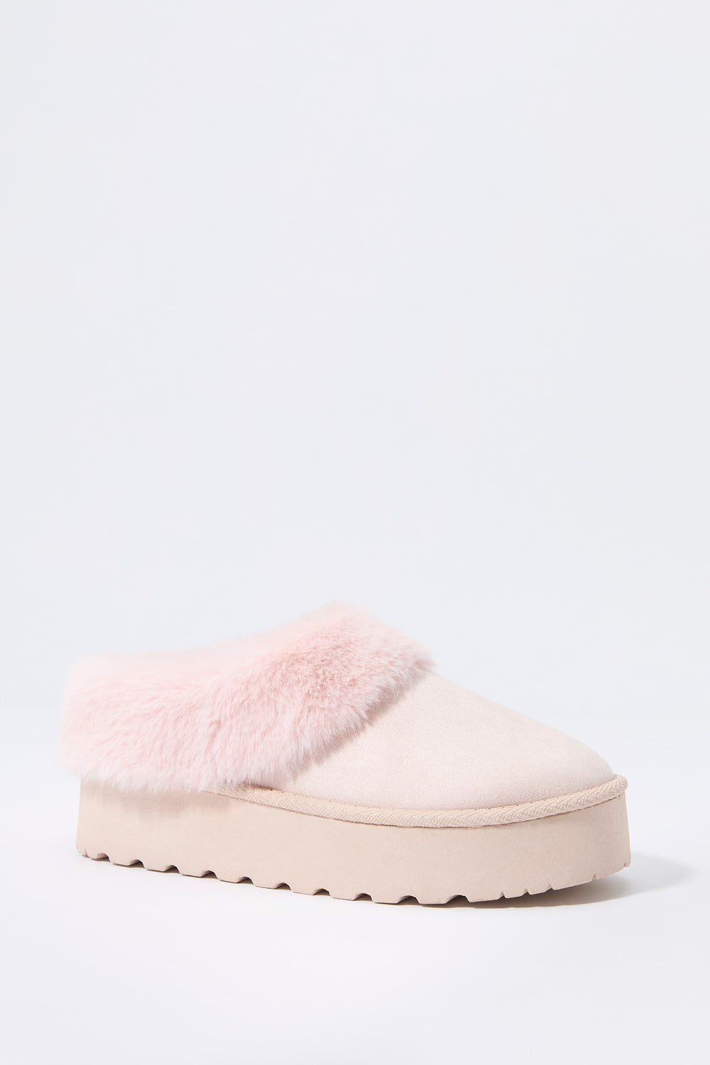 Faux Fur Collared Platform Slipper Bootie Faux Fur Collared Platform Slipper Bootie 12