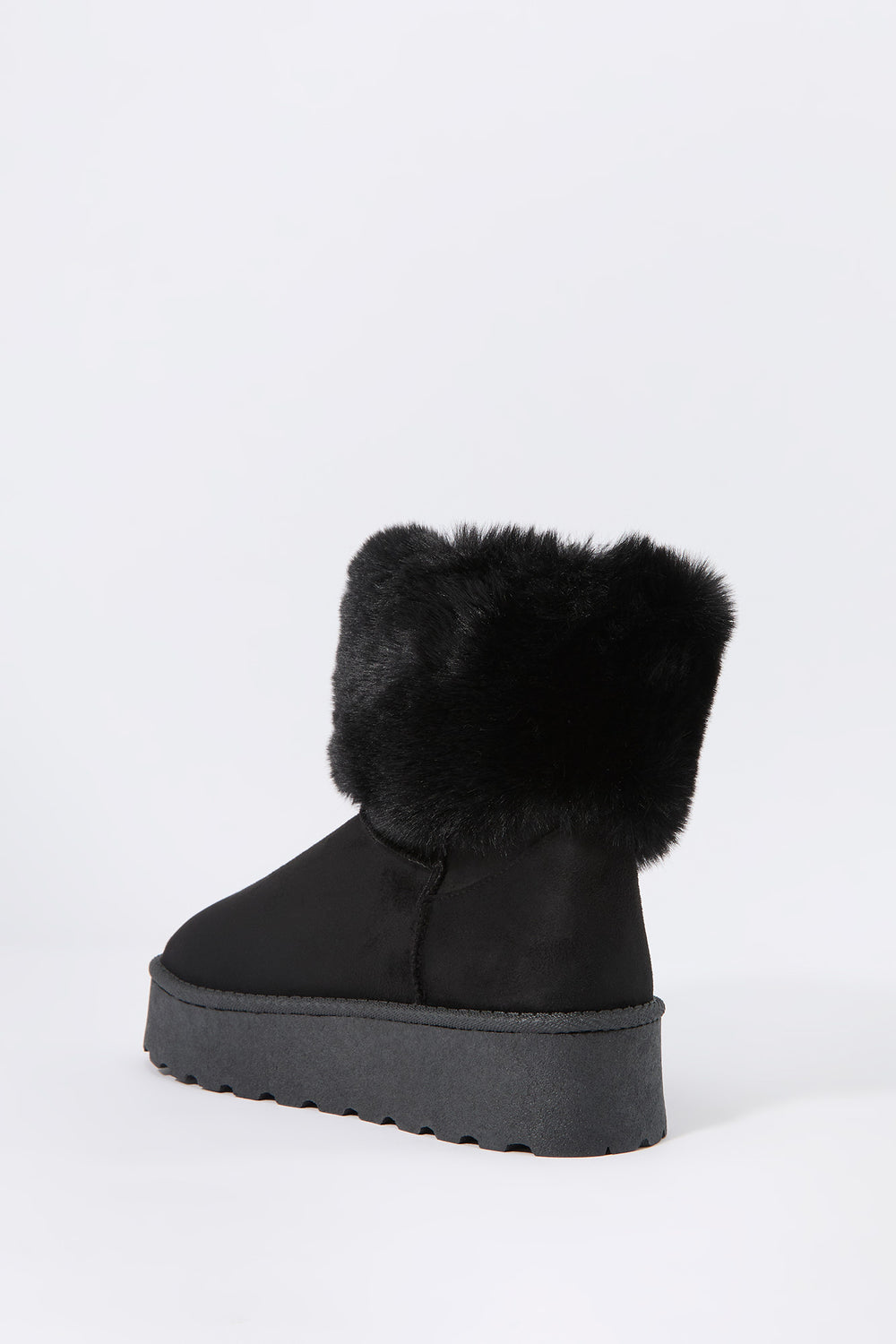 Faux Fur Collared Platform Booties Faux Fur Collared Platform Booties 4