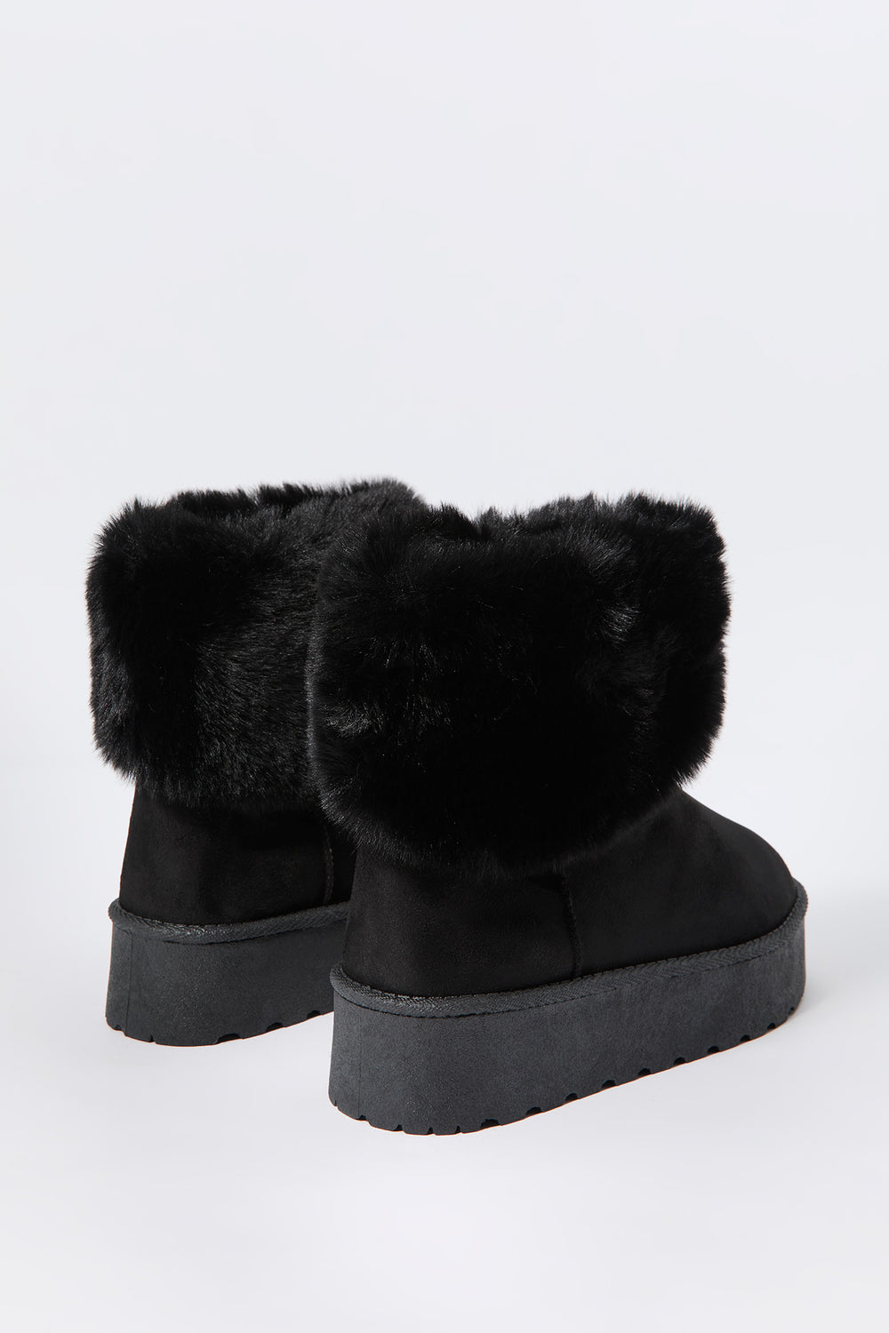 Faux Fur Collared Platform Booties Faux Fur Collared Platform Booties 5