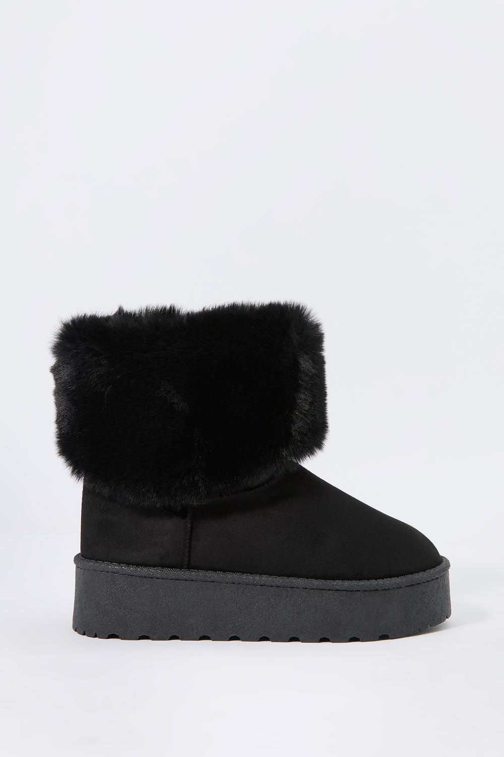 Faux Fur Collared Platform Booties Faux Fur Collared Platform Booties 2