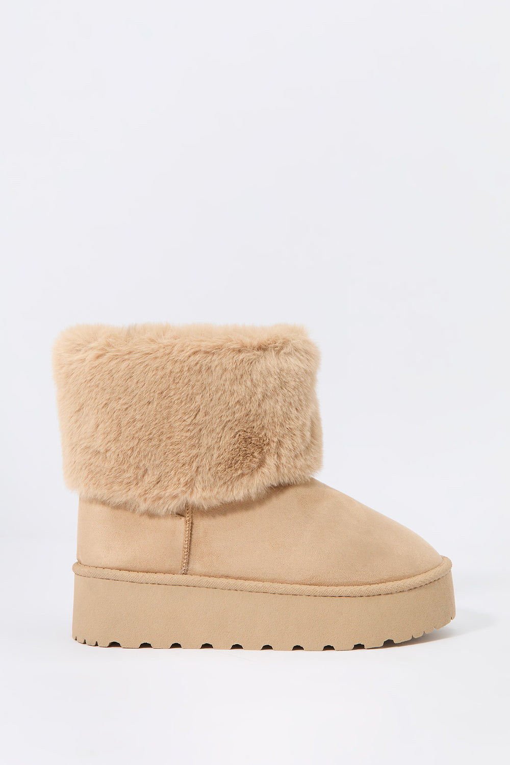 Faux Fur Collared Platform Booties Faux Fur Collared Platform Booties 7