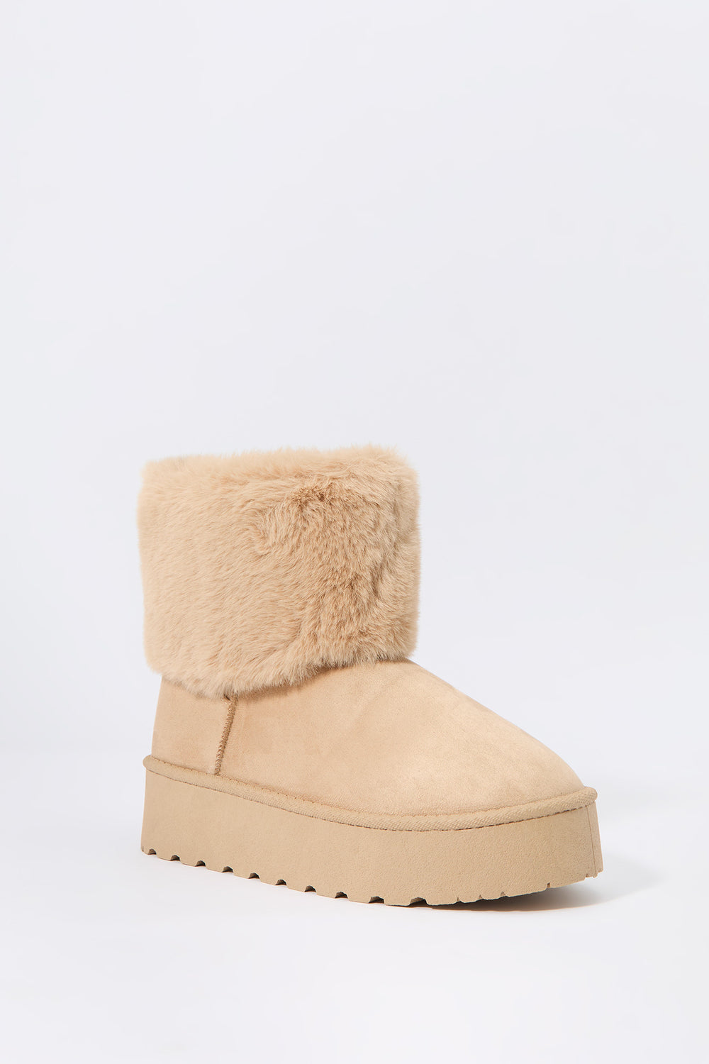 Faux Fur Collared Platform Booties Faux Fur Collared Platform Booties 8