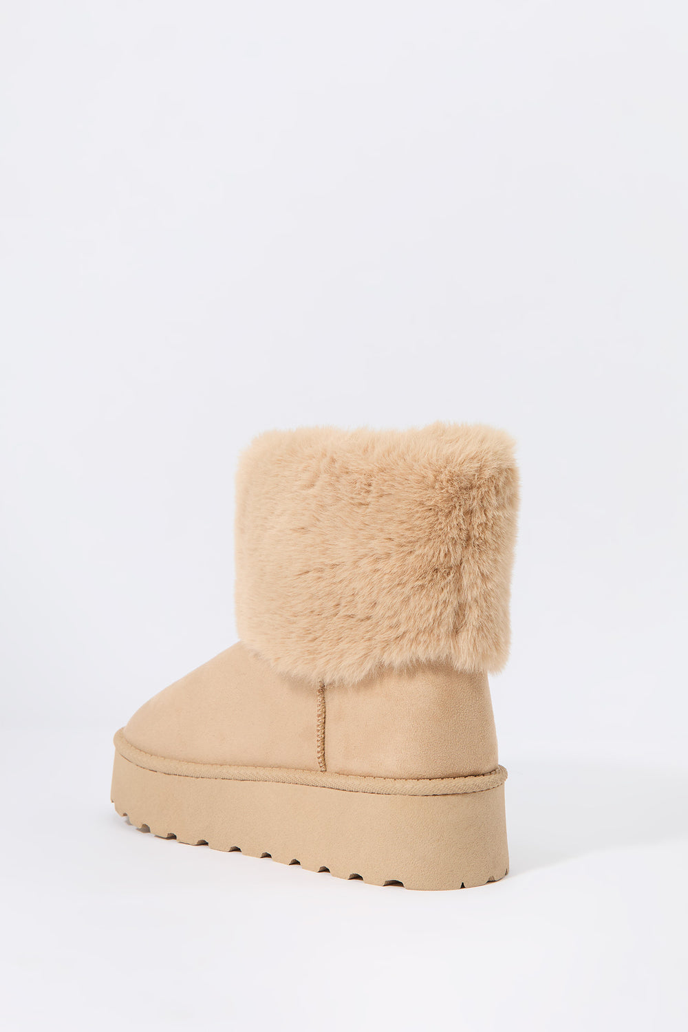 Faux Fur Collared Platform Booties Faux Fur Collared Platform Booties 9