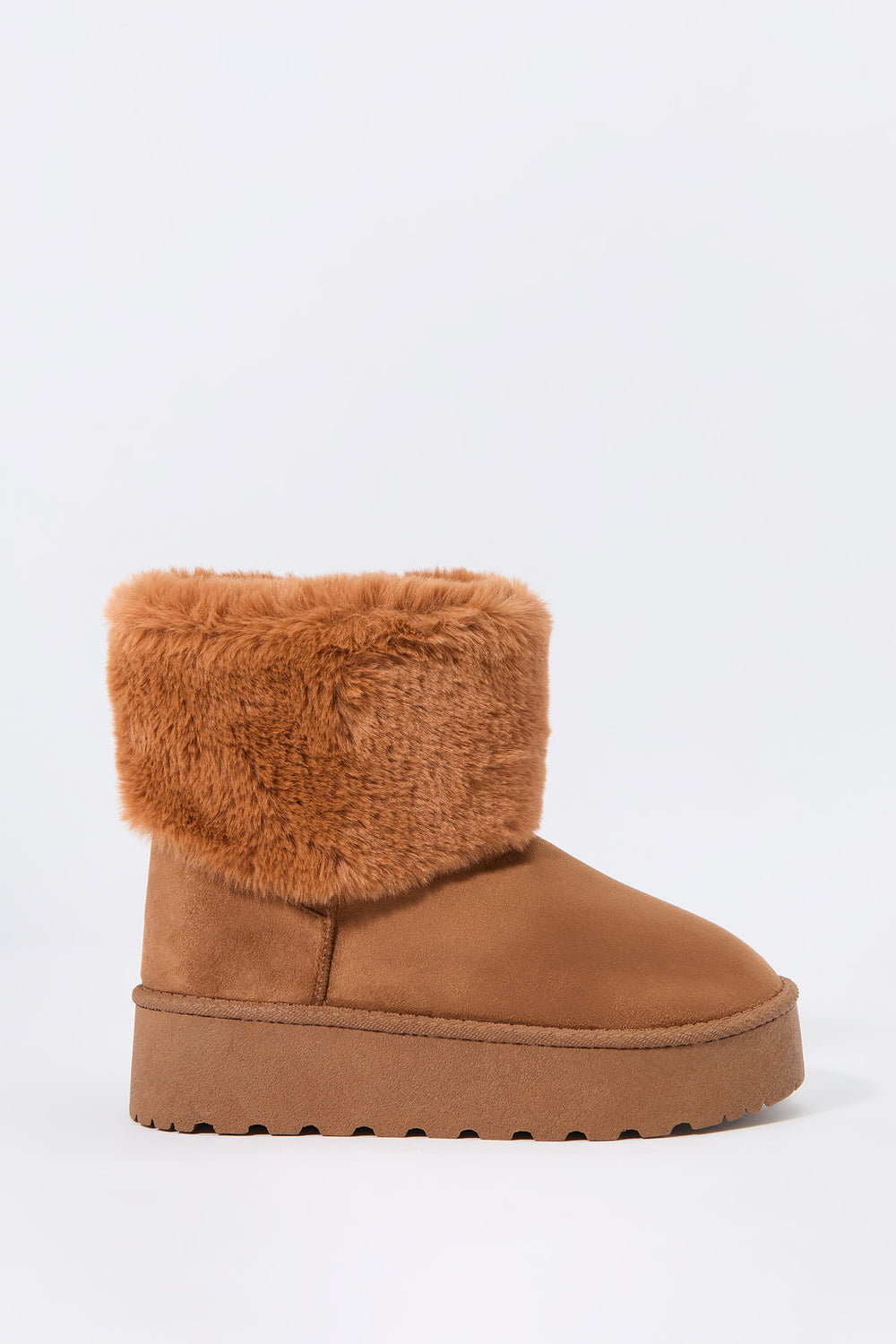 Faux Fur Collared Platform Booties Faux Fur Collared Platform Booties 11