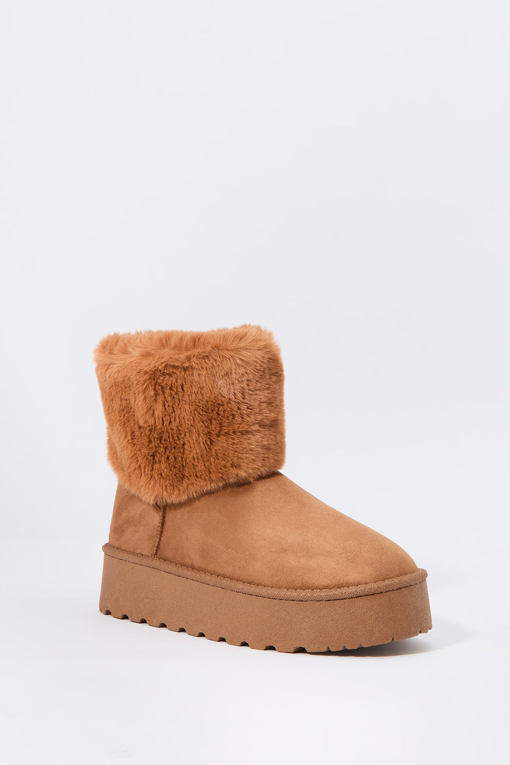 Faux Fur Collared Platform Booties Faux Fur Collared Platform Booties 12