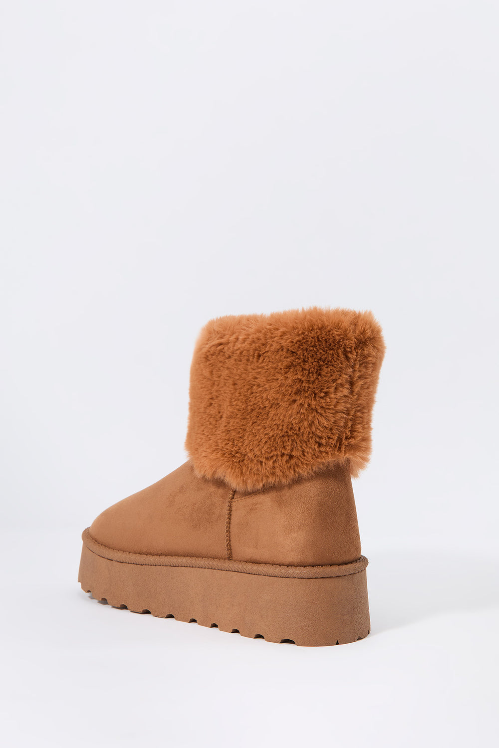 Faux Fur Collared Platform Booties Faux Fur Collared Platform Booties 13