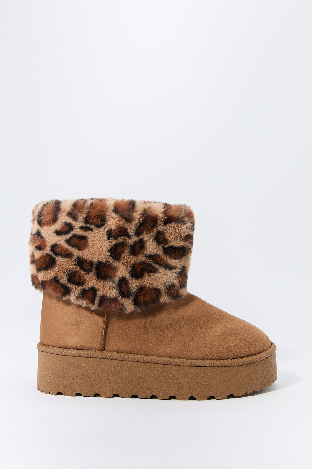 Faux Fur Collared Platform Booties Faux Fur Collared Platform Booties 14