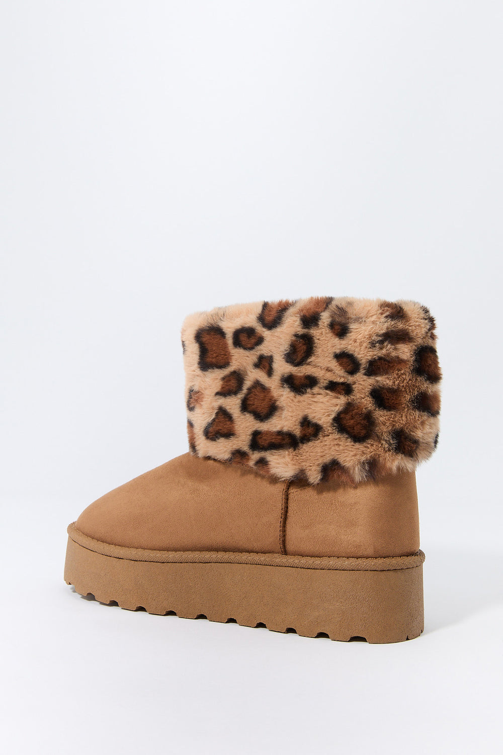 Faux Fur Collared Platform Booties Faux Fur Collared Platform Booties 16