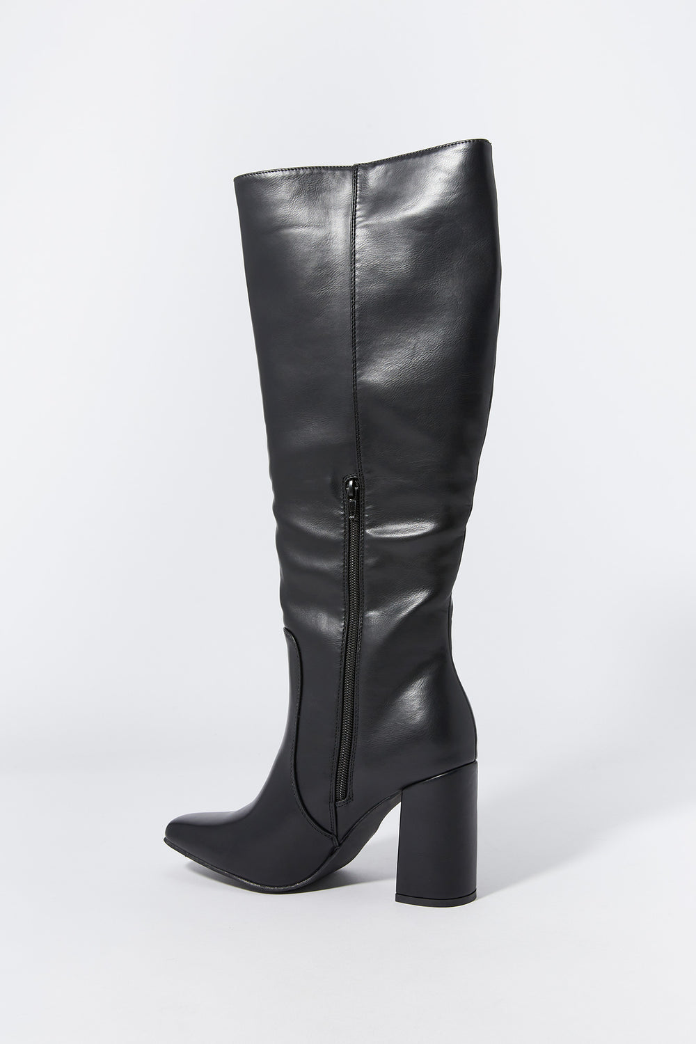 Faux Leather Knee High Heeled Boot Faux Leather Knee High Heeled Boot 7