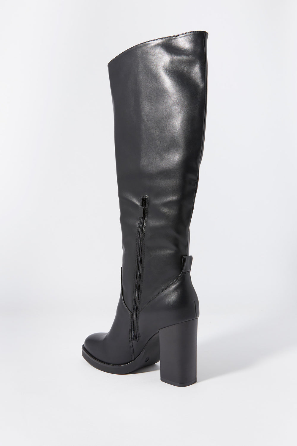 Faux Leather Knee High Heeled Boot Faux Leather Knee High Heeled Boot 5