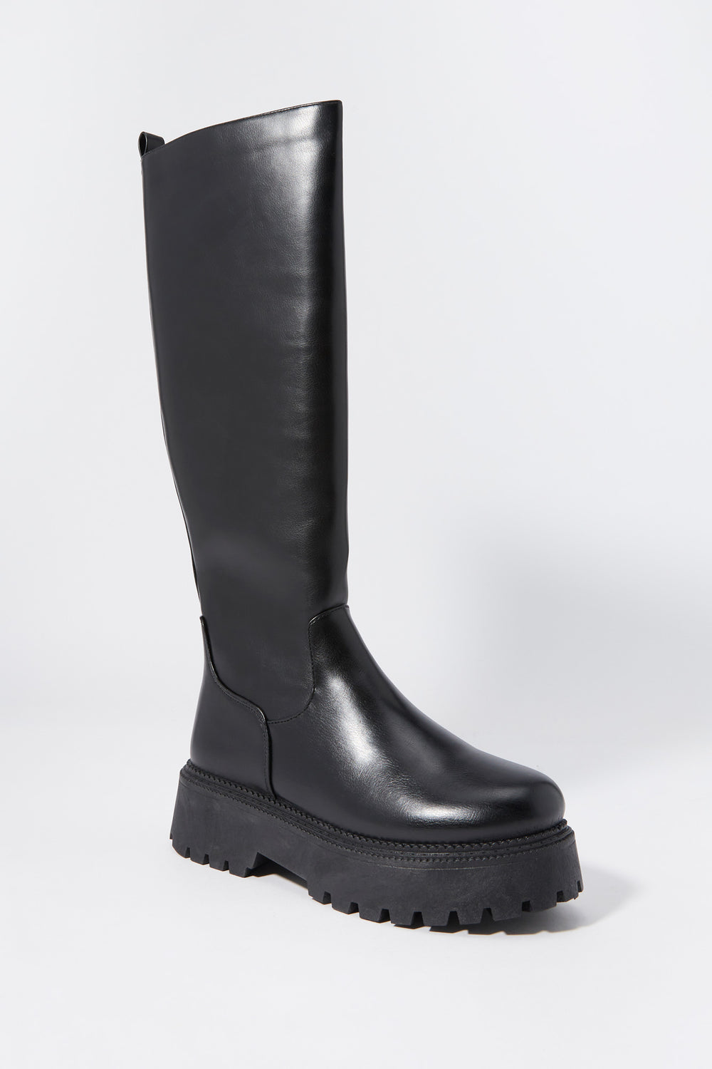 Faux Leather Knee High Platform Boot Faux Leather Knee High Platform Boot 2