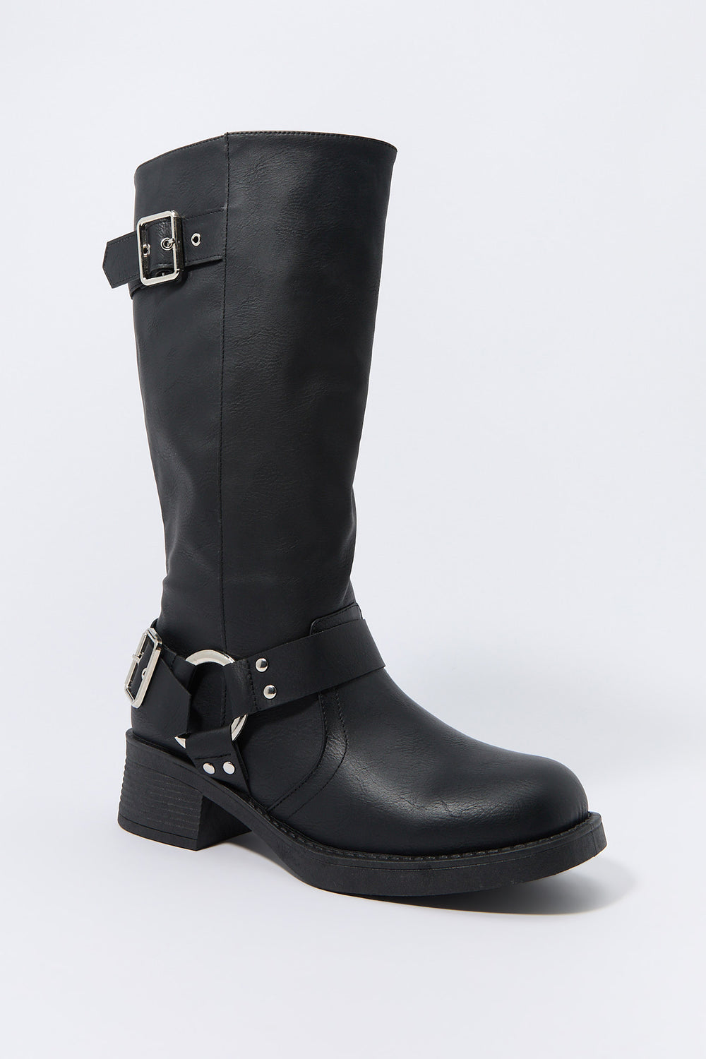 Faux Leather O-Ring Buckled Boots Faux Leather O-Ring Buckled Boots 2