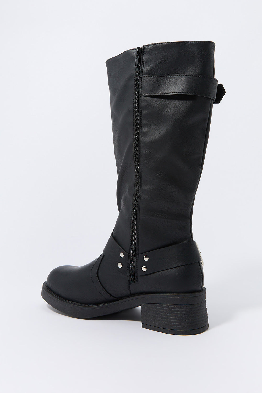 Faux Leather O-Ring Buckled Boots Faux Leather O-Ring Buckled Boots 3