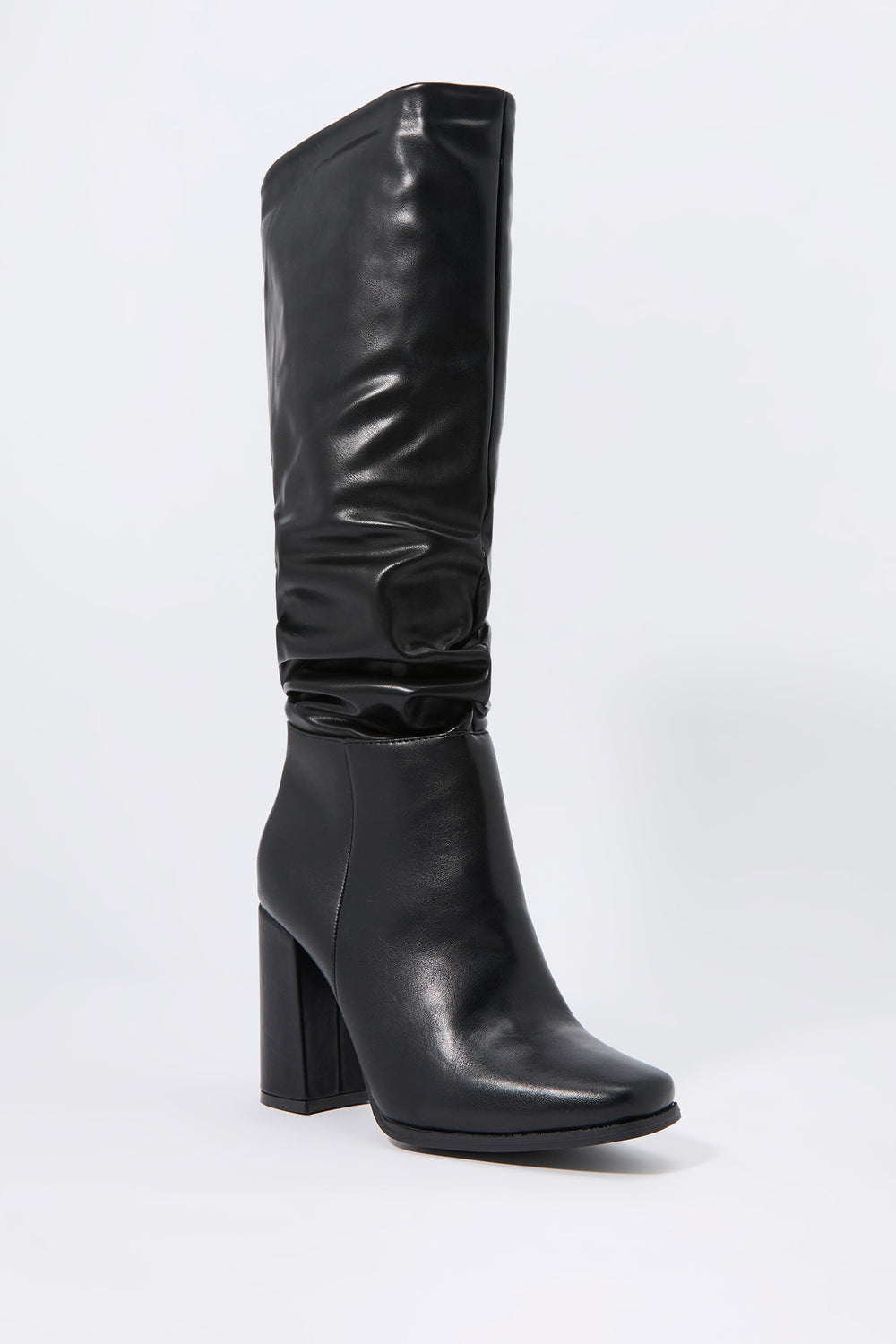 Faux Leather Slouchy Heeled Boot Faux Leather Slouchy Heeled Boot 6