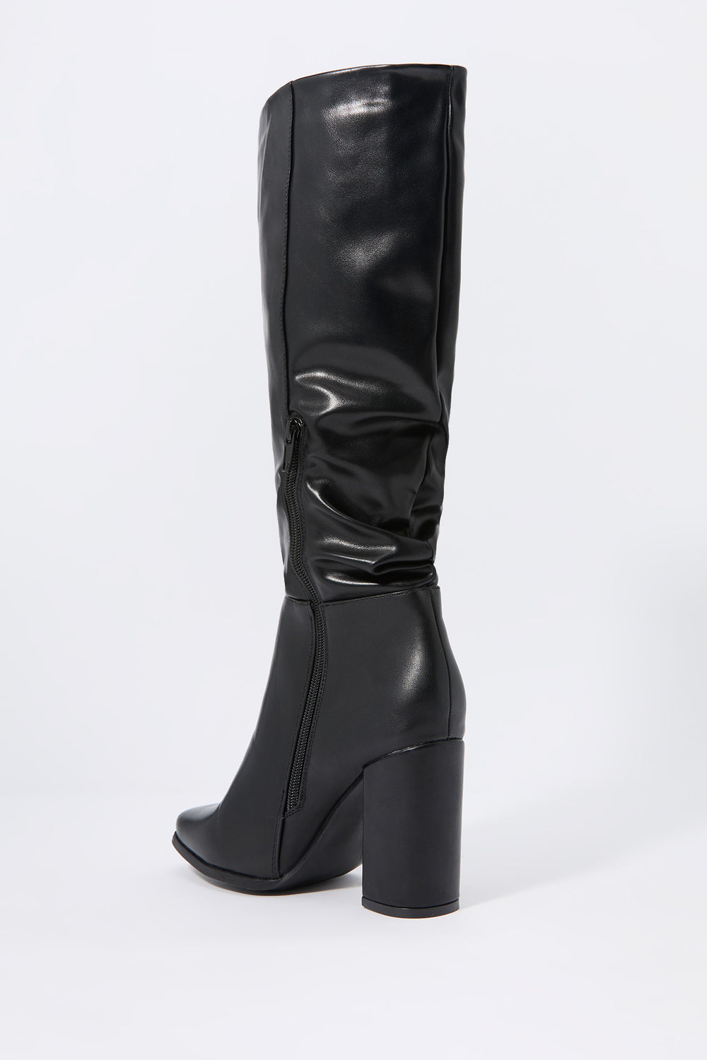 Faux Leather Slouchy Heeled Boot Faux Leather Slouchy Heeled Boot 7