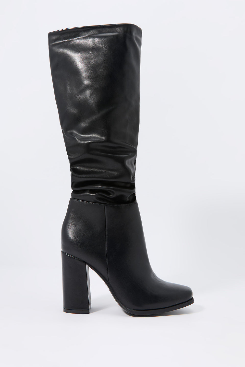 Faux Leather Slouchy Heeled Boot Faux Leather Slouchy Heeled Boot 5