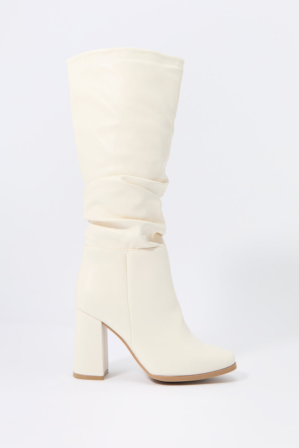 Faux Leather Slouchy Heeled Boot Faux Leather Slouchy Heeled Boot 2