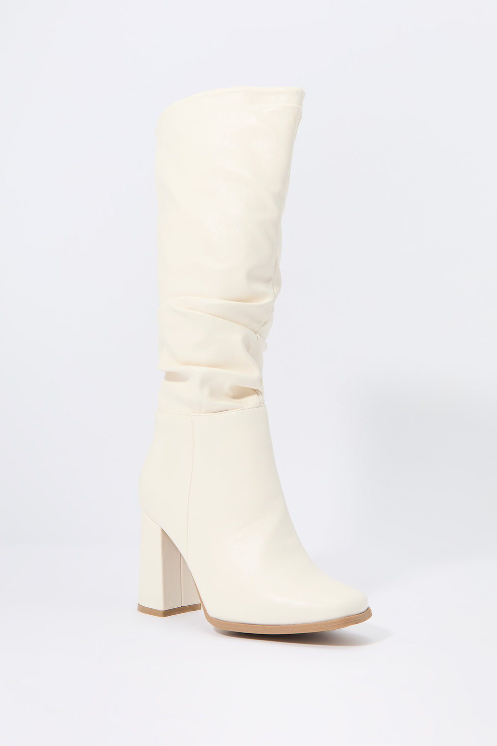 Faux Leather Slouchy Heeled Boot Faux Leather Slouchy Heeled Boot 3