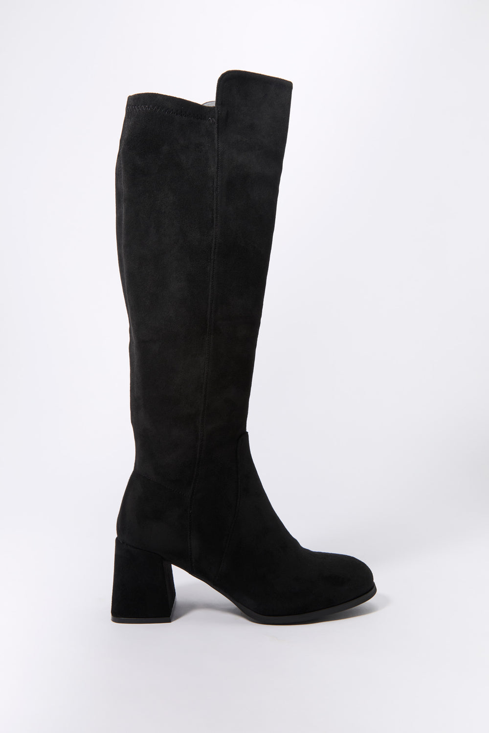 Faux Suede Knee High Heeled Boot Faux Suede Knee High Heeled Boot 2