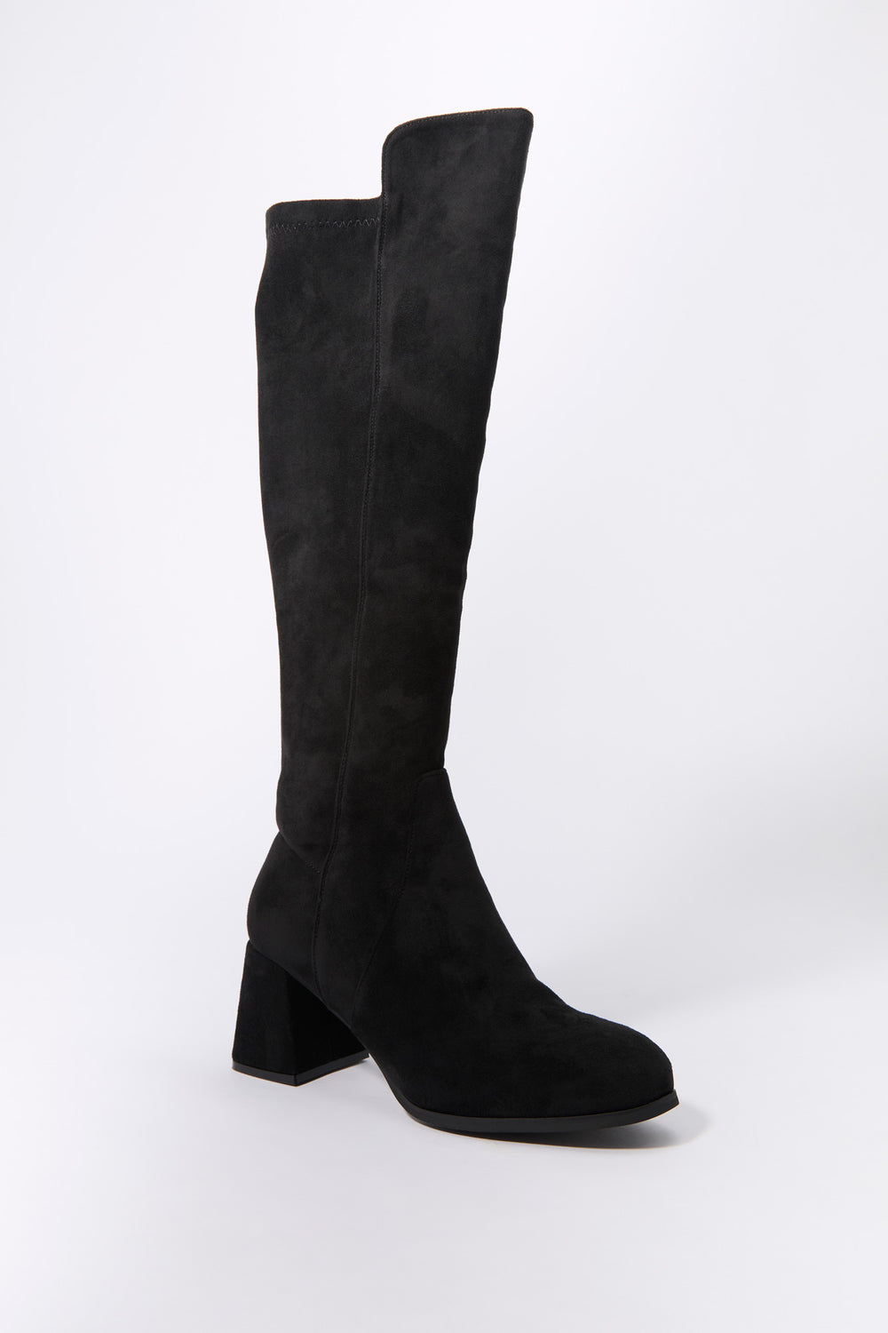 Faux Suede Knee High Heeled Boot Faux Suede Knee High Heeled Boot 3