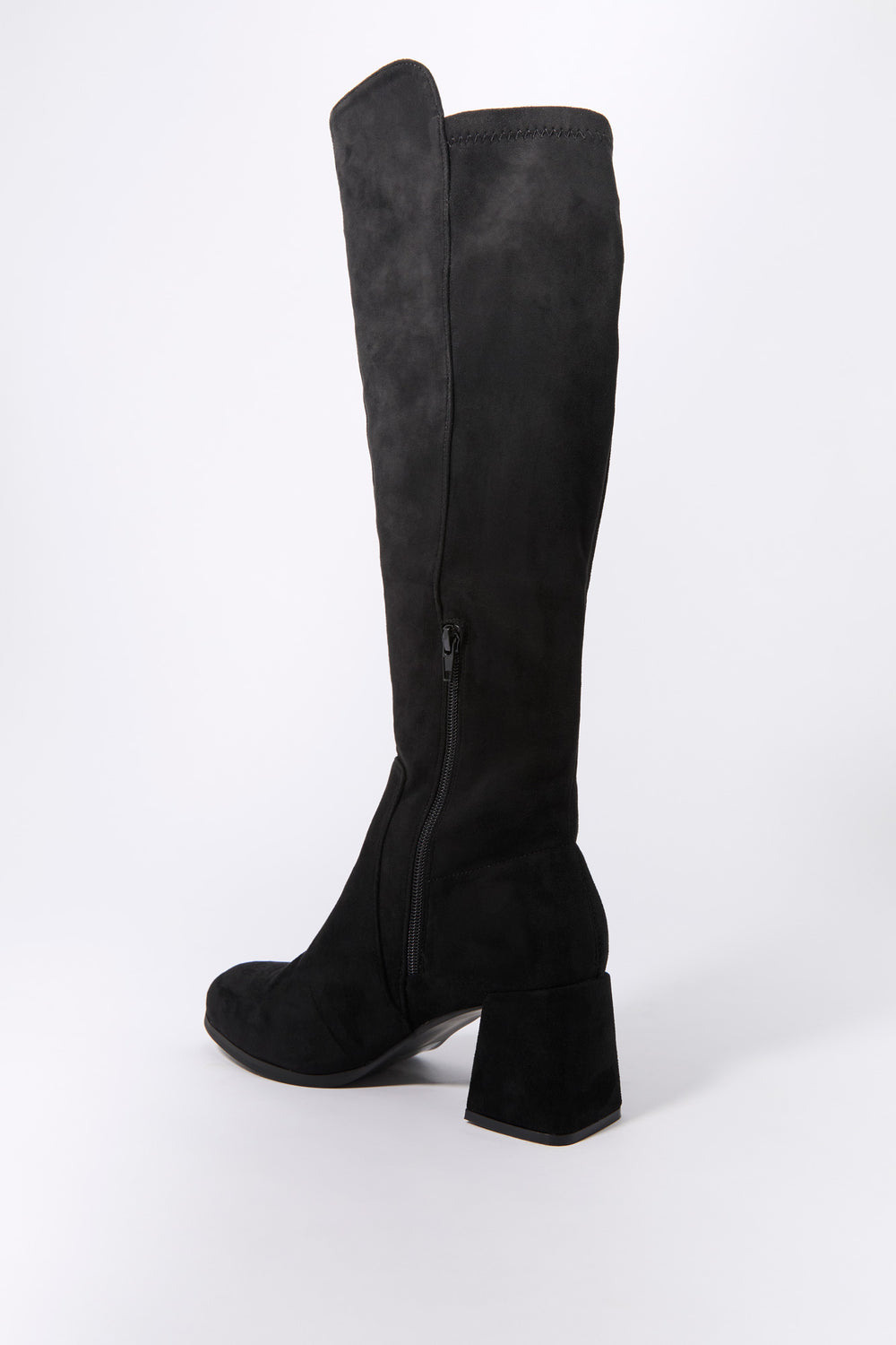 Faux Suede Knee High Heeled Boot Faux Suede Knee High Heeled Boot 4