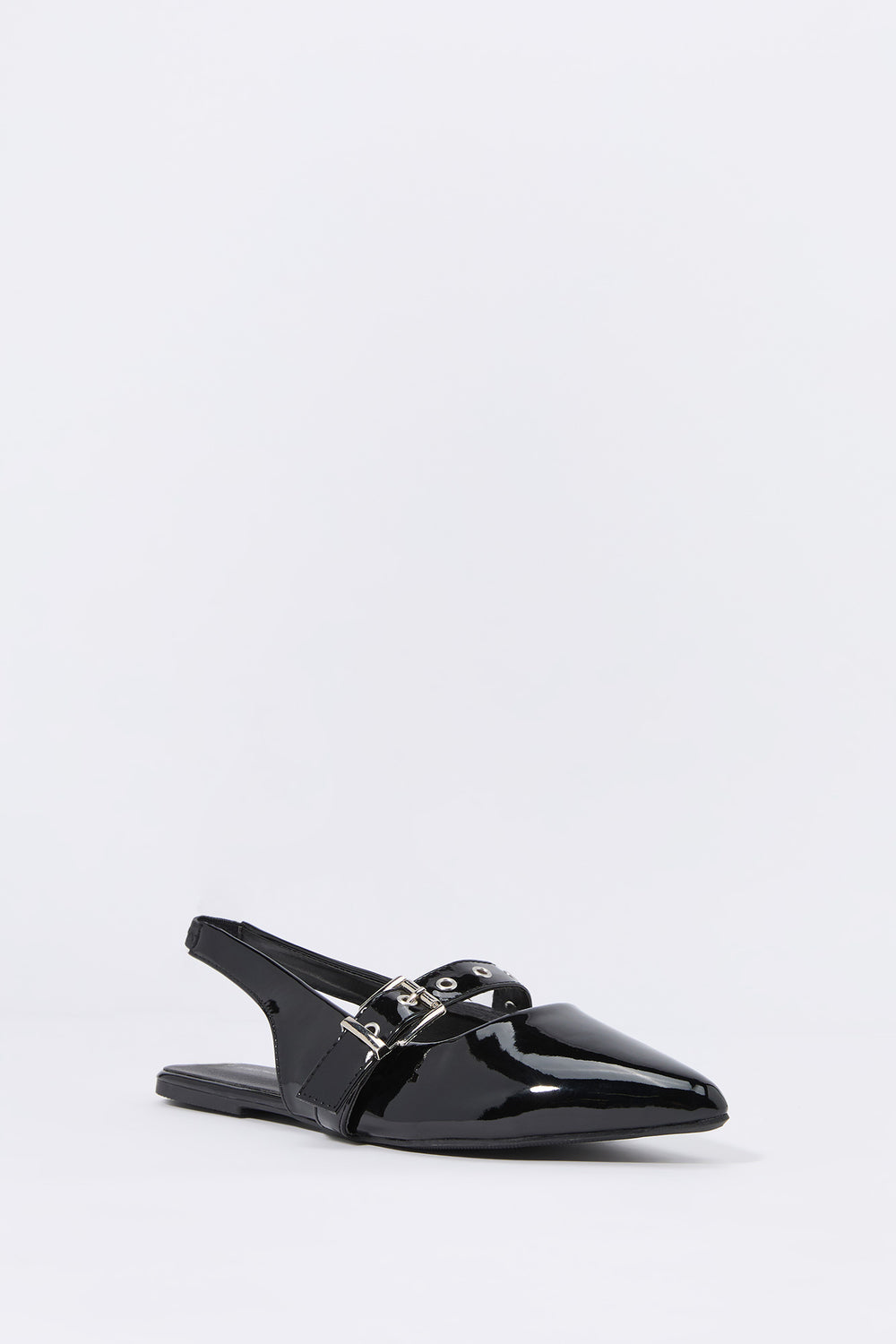 Faux Patent Leather Buckled Slingback Sandal Faux Patent Leather Buckled Slingback Sandal 6