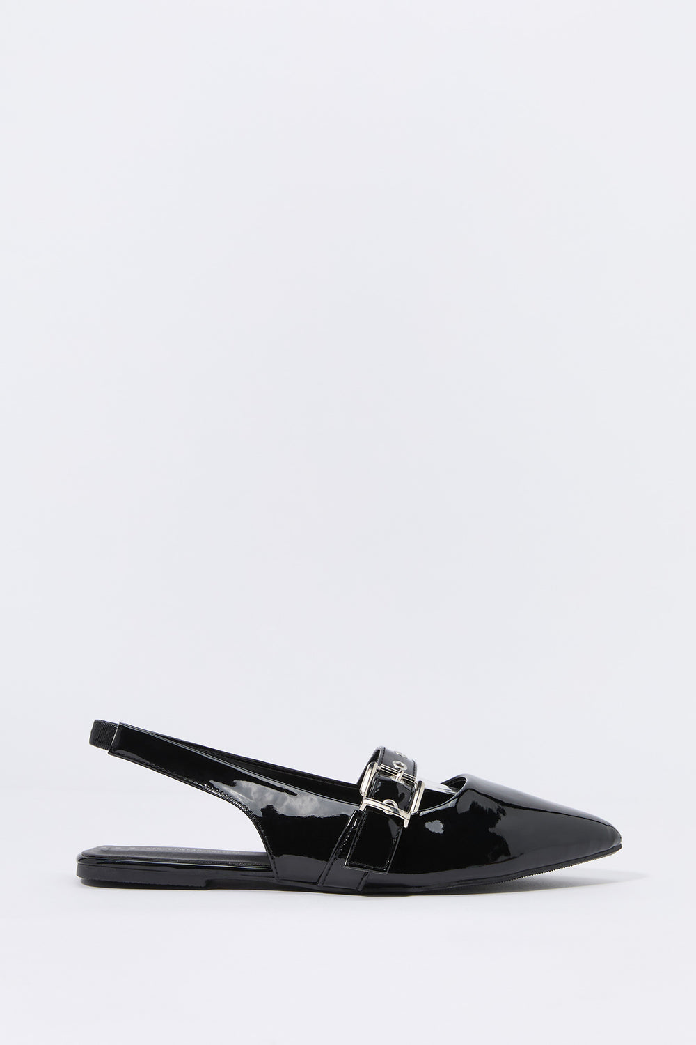 Faux Patent Leather Buckled Slingback Sandal Faux Patent Leather Buckled Slingback Sandal 5