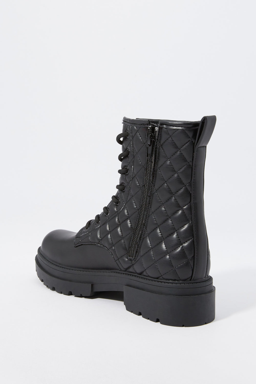 Faux-Leather Quilted Lace-Up Boot Faux-Leather Quilted Lace-Up Boot 3