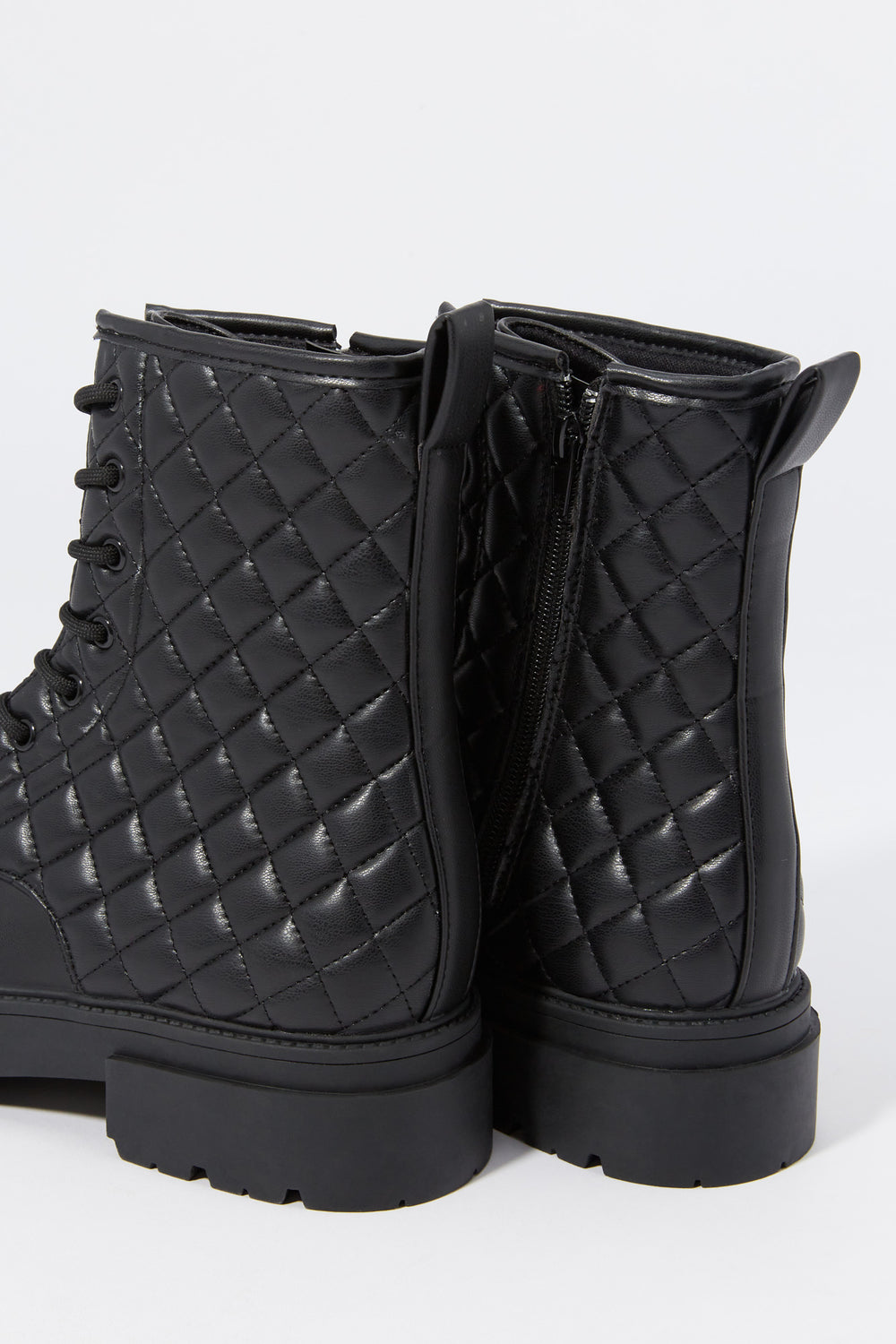Faux-Leather Quilted Lace-Up Boot Faux-Leather Quilted Lace-Up Boot 4