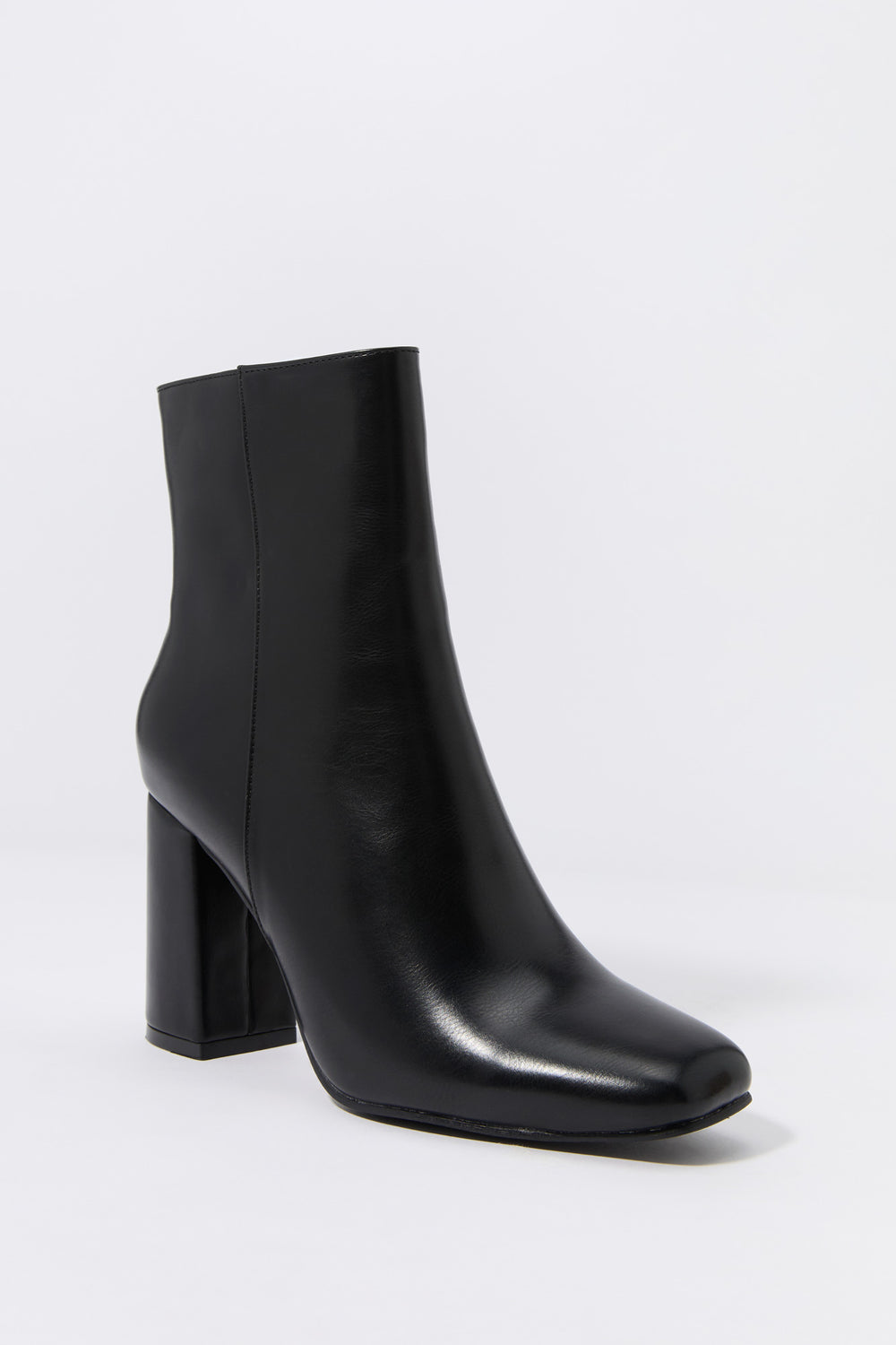 Faux Leather Square Toe Heeled Boot Faux Leather Square Toe Heeled Boot 2